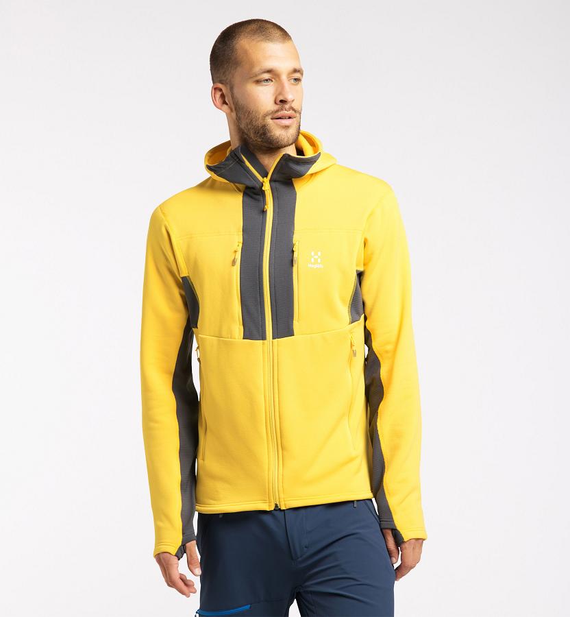 Haglöfs Mens Roc Nordic Mid Layer Yellow/Black New Zealand 96874WHFP